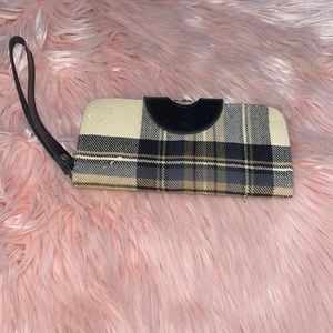 Vintage plaid hand wallet wristlet